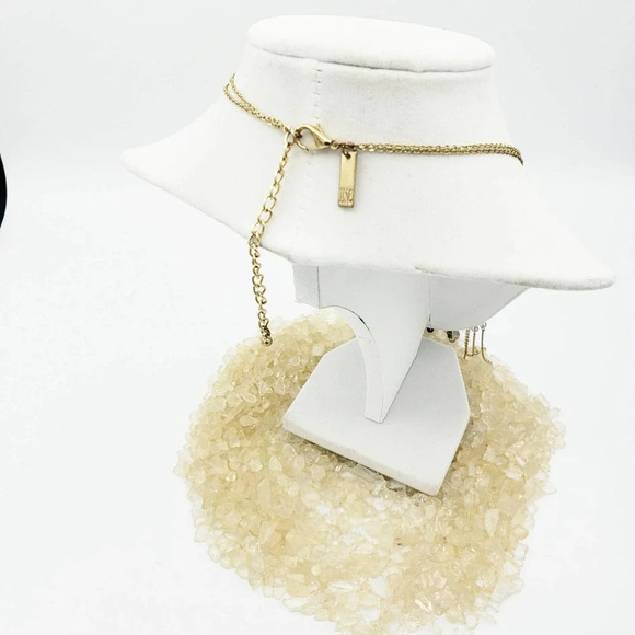 Fringe Waterfall Necklace Blue Beads w/ Gold Tone Metal Sexy - Picture 5 of 6